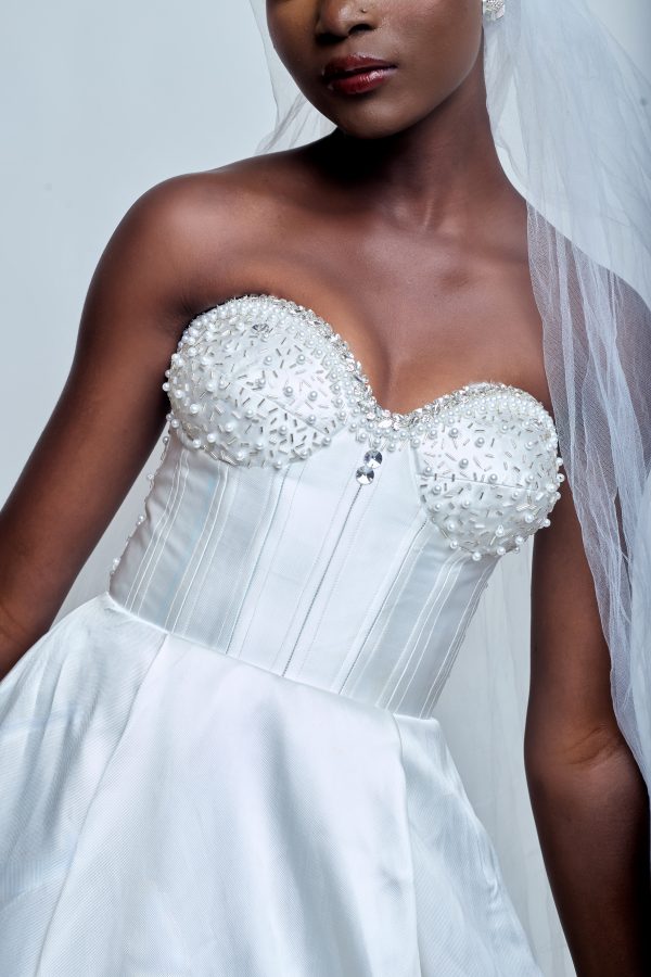 Corset off shoulder bridal dress