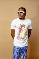 White T-shirt with fashion illustrations