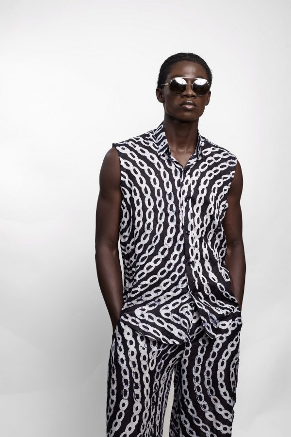 Sleeveless Adire Shirt