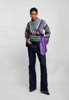 Purple Short Aso Oke Kimono Jacket With Sash