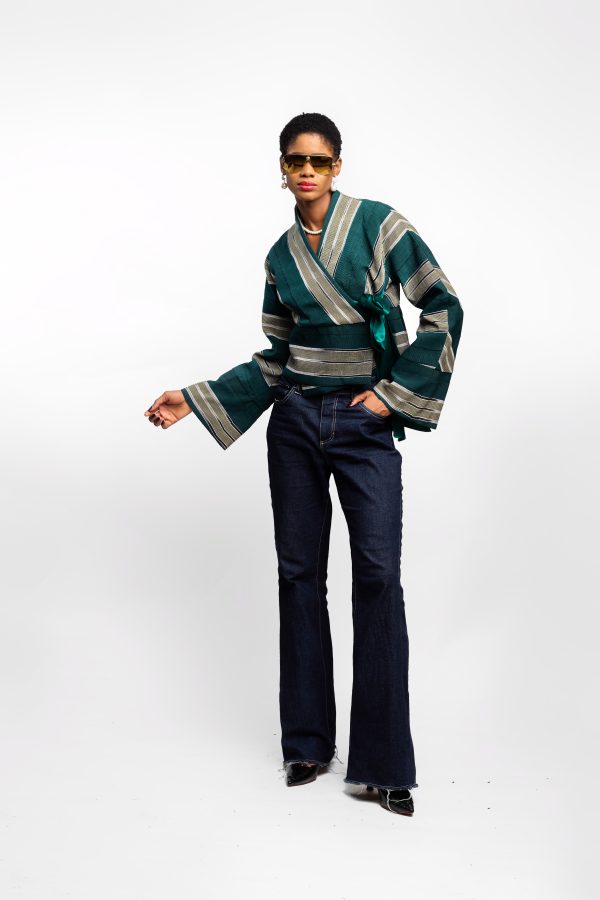 Green Aso Oke Kimono Jacket