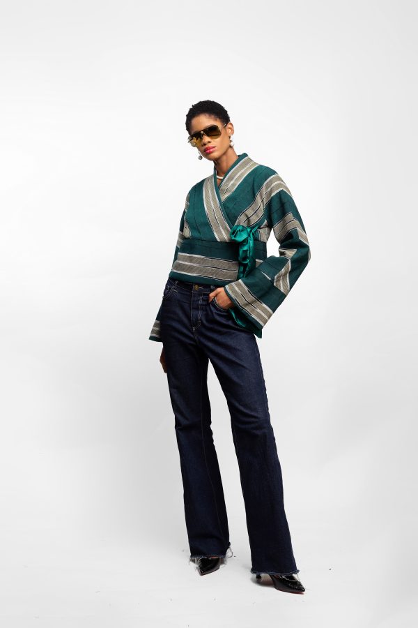 Green Aso Oke Kimono Jacket