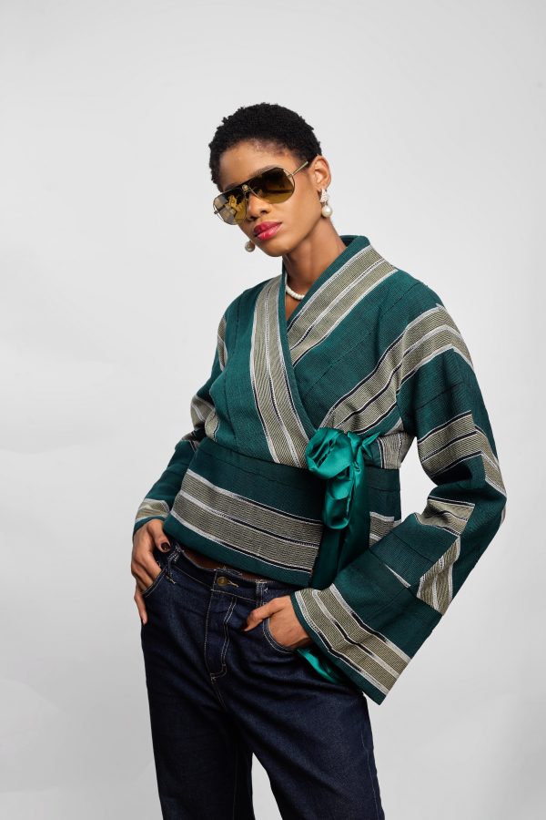 Green Aso Oke Kimono Jacket