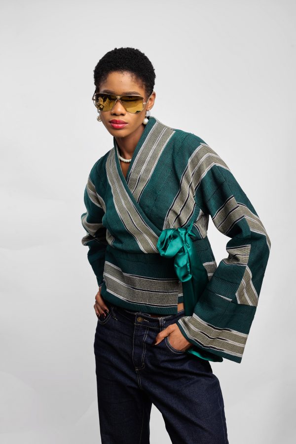 Green Aso Oke Kimono Jacket