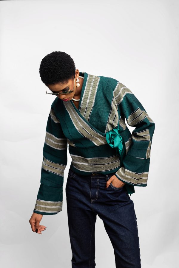 Green Aso Oke Kimono Jacket