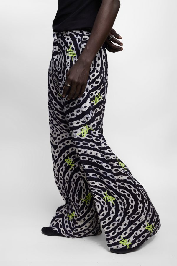 Adire Palazzo Trousers with AB Embroidery