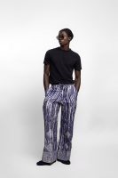 Adire Navy Blue Ila Palazzo Trousers with Embroidery