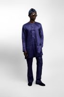 Royal Blue Linen Tunic Top And Trouser