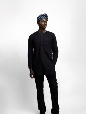 Black Linen Tunic Top And Trouser