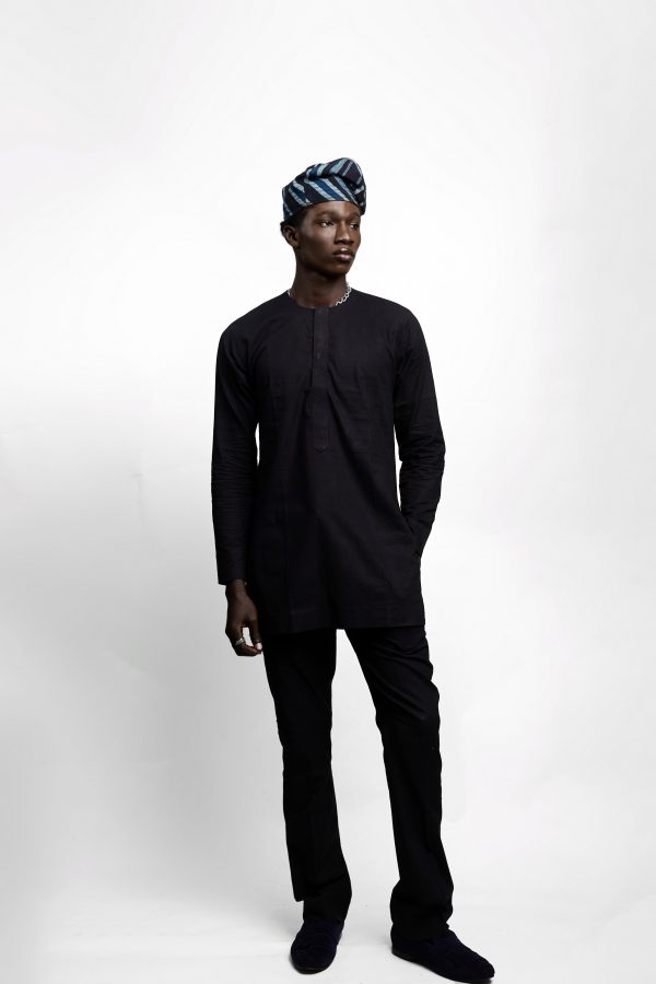 Black Linen Tunic Top And Trouser