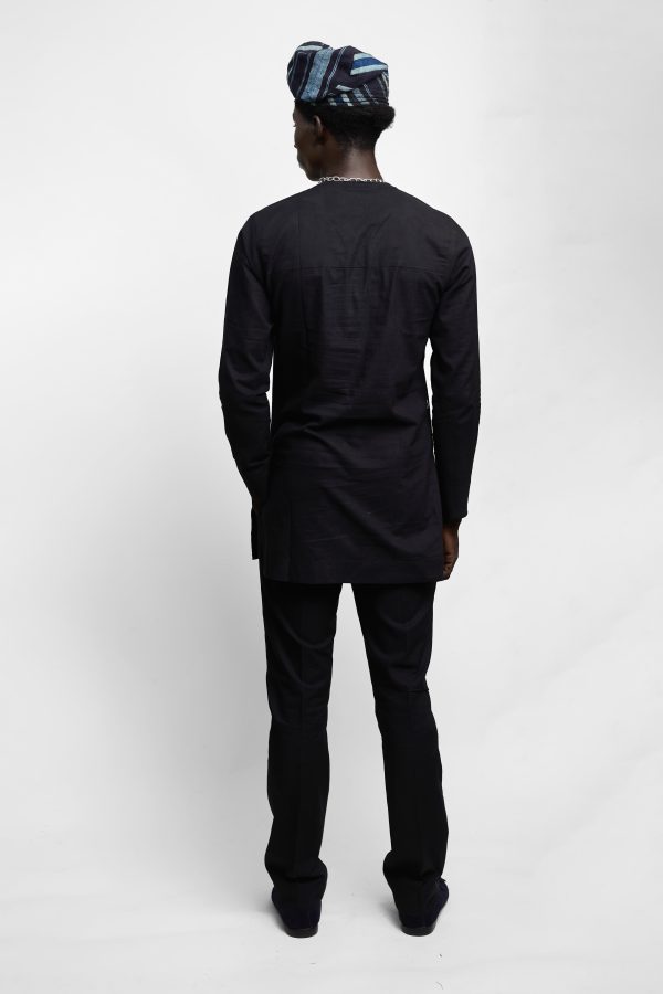 Black Linen Tunic Top And Trouser