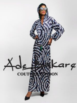 Adire Hooded Kaftan
