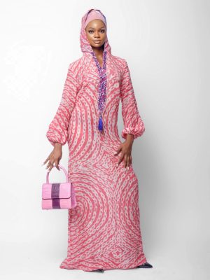 Pink Silk And Cotton Kaftan